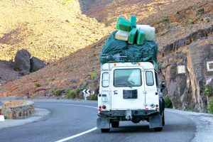 Land Rover Defender with cargo